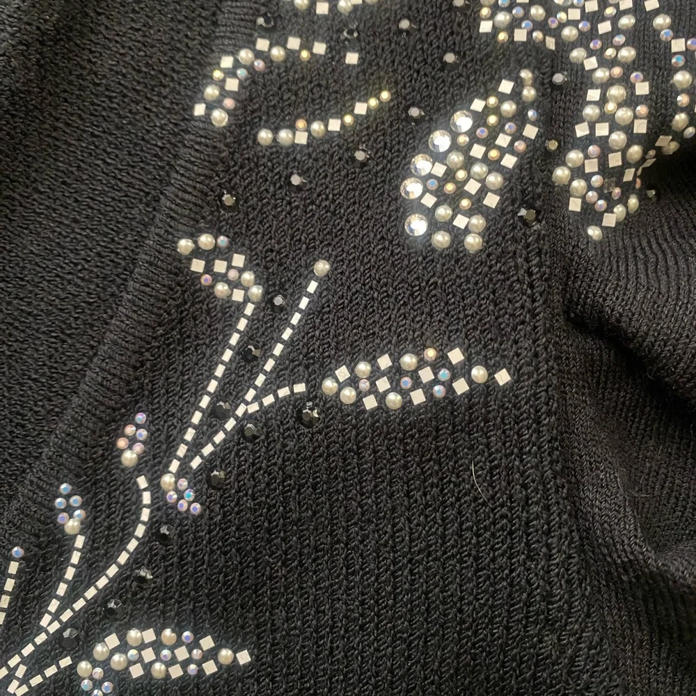 St. John Black Midi Dress with Crystal embellishments - Picture 6 of 7